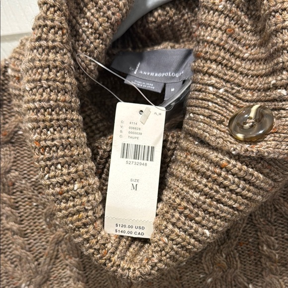 Anthropologie Brown Chunky Turtleneck Sweater - Picture 8 of 9